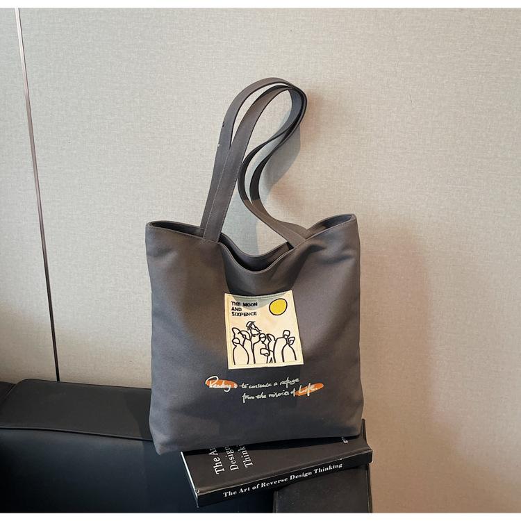 

Bag women s new large-capacity simple small cloth bag class tutoring bag fashionable commuter tote bag чорний