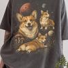Maglietta Spaziale Corgi, Maglietta Vintage Corgi Gallese, T-shirt Grafica Cane Cosmico, Maglietta Cucciolo Celestiale, Regalo Mamma Corgi, Maglietta Comfort Colors
