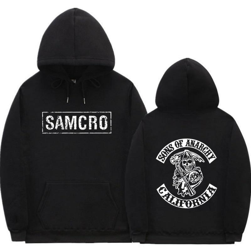 

Толстовка с капюшоном унисекс с двухсторонним принтом от Sons of Anarchy SAMCRO S чёрный