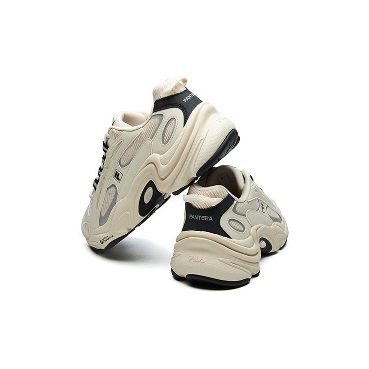 Fila Fusion Pantera Fabric Synthetic Leather Round Toe Lace-Up Low-Top Casual Shoes Men Sneaker Foam-White T12M121104FWG