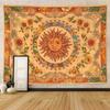 VIKAMA Bohemian Style Sunflower And Flower Tapestry Retro Astrology Elements Tapestry Decorative For Living Room Sofa Background