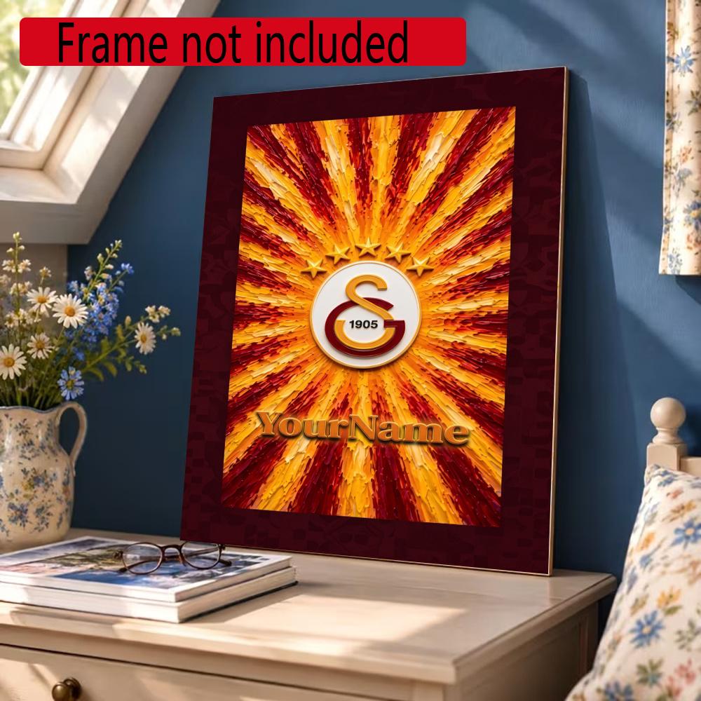 Galatasaray Customize Your Name Diamond Painting Round Diamond Diy Frameless Holiday Artwork Suitable For Home Office Wall Decoration