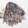 Blumen Quaste Viskose Schal Damen Schals und Tücher Hijab Weibliches Haarband Luxuriöses Muslimisches Kopftuch 180*85Cm Echarpe Bandanas