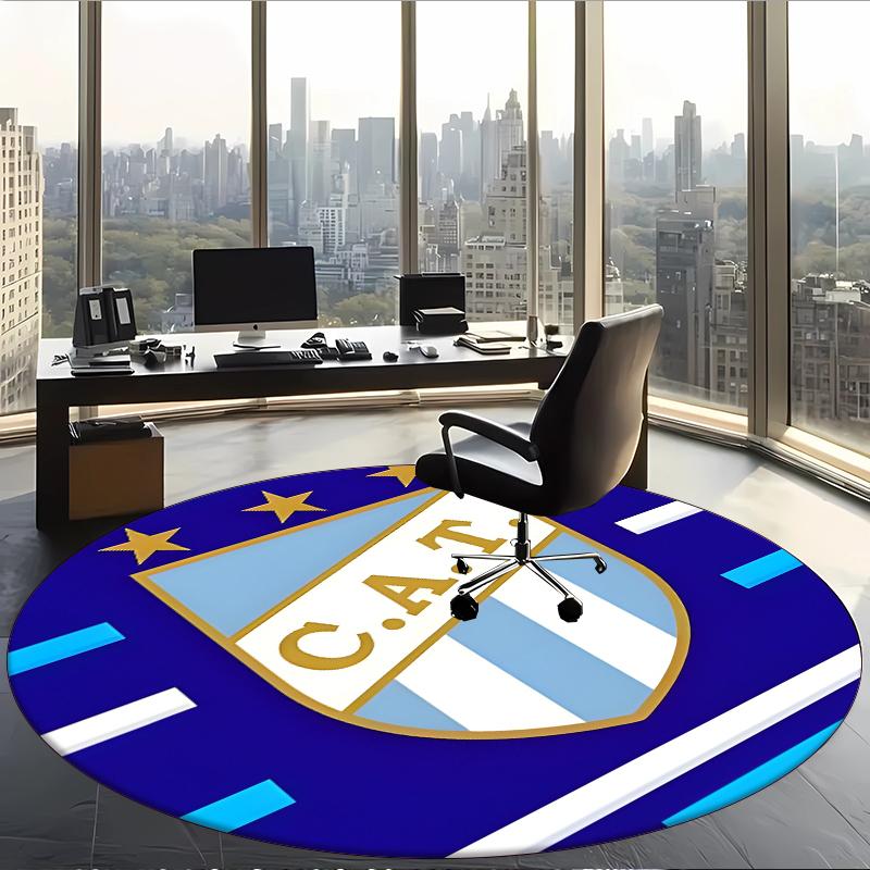 Club Atlético Talleres (1) Round Office Rug Decorative Floor Rug for Office Bedroom Living Room and Home Space