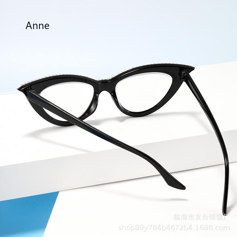 Reading Glasses Diamond Cat Eye Unisex Vintage Style Prescription Reading Goggles Clear Lens Optical Aid for Elderly gafas