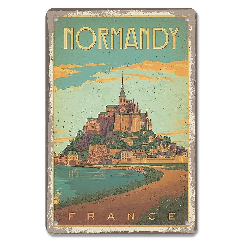 Famous City Landscape Posters Vintage Metal Signs Budapest Malta Sydney Tin Plate Retro Home Wall Art Decor Room Decoration