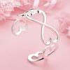 Bracciale a Cuore in Argento Sterling 925 Gioielli da Matrimonio