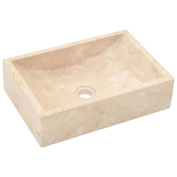 VidaXL Washbasin, Bathroom Sink, Indoor Home Toilet Hand Wash Basin, Countertop Washbasin Cream Marble 142773