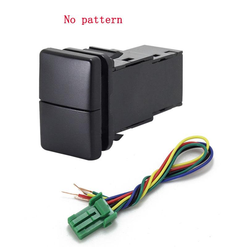 1pc Dual key switch dual switch fog lights radar power supply LED Headlight Switch Button for Mitsubishi L200 15-18