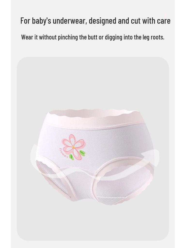 Girls' Pure Cotton Antibacterial Triangle Briefs - No Pinch Comfort for Babies & Older Children (Autumn/Winter)