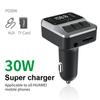 C65 Car Bluetooth-compatible FM Transmitter with Dual Type-C Port PD 30W Fast Charging Adapter
