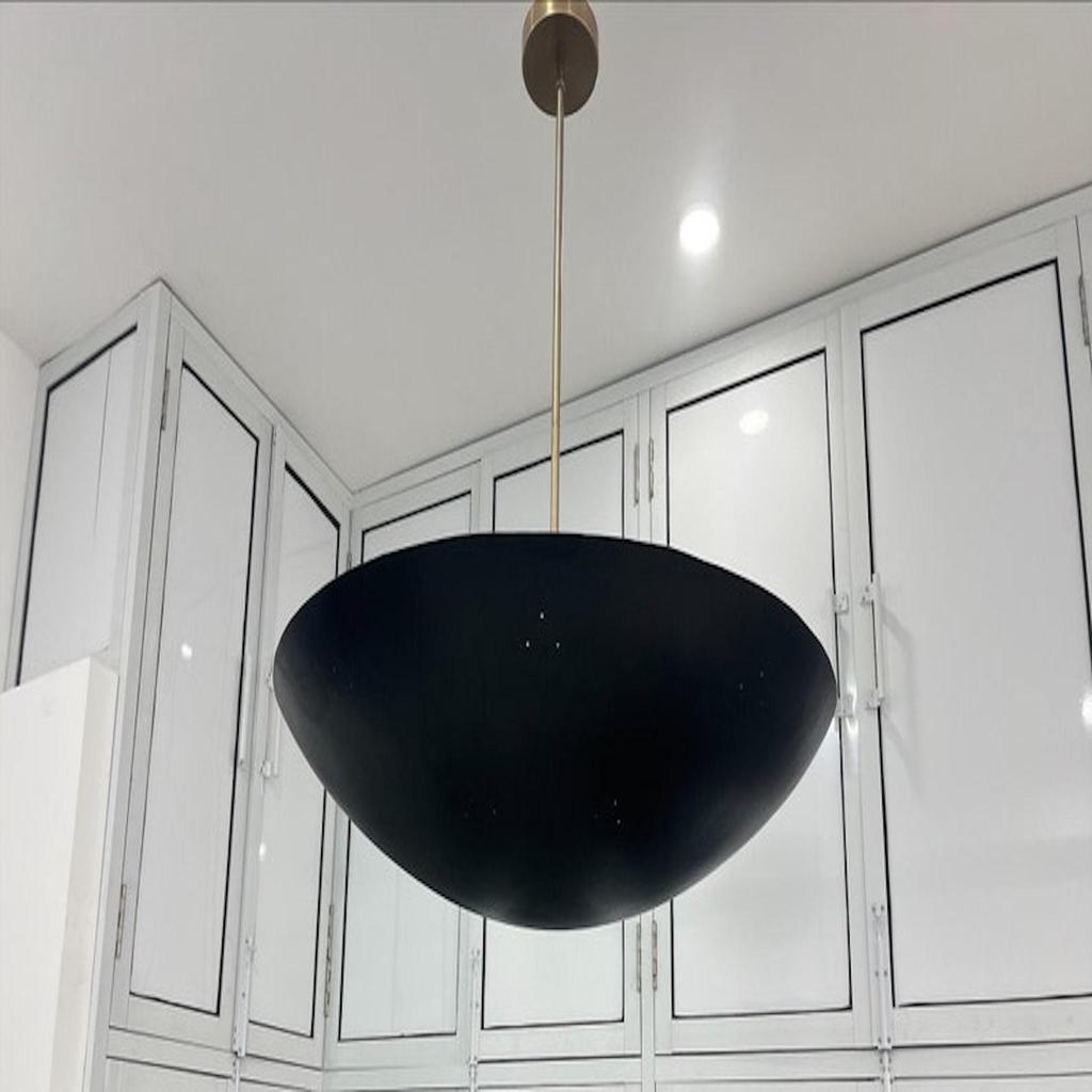 Stilnova 3 Light Flush Mount Fixture Dome Light Mid Century Modern Matte Black Sputnik Chandelier Light Fixture 30 Inch