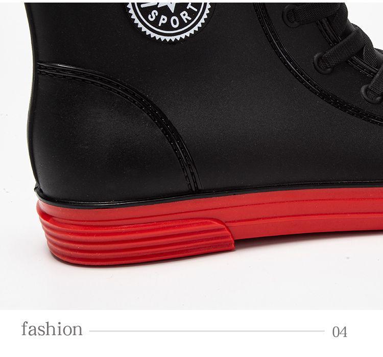 Men's Wear-Resistant Short Non-Slip Rubber Rain Boots for Work, Car Washing, and Fishing - Waterproof and Fashionable Mid-Tube Design