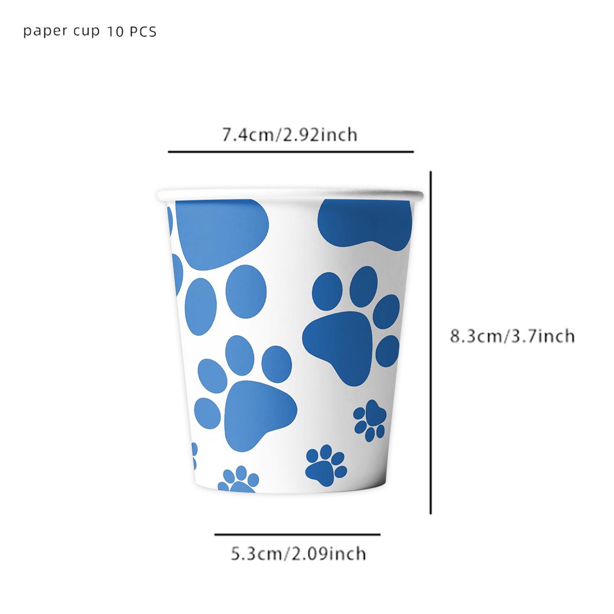 Pet Birthday Party Set: Paw Banner, Plates, Cups, Balloons, Decorations