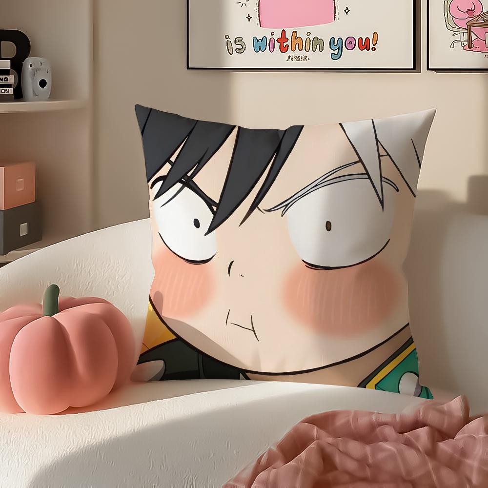 Anime energetic WWind BBreaker Cushion Cover Pillowcase Short Plush Invisible zipper Room Sofa Cushion Cover