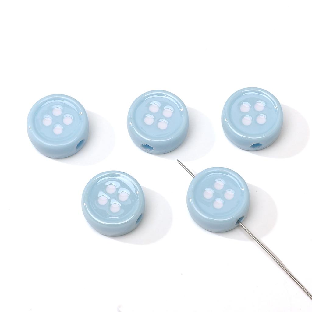 Acrylic Dopamine Oil Droplets Flower Button Beads for DIY Jewelry 1 Set