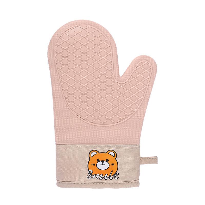 Single Oven Mitts Nordic Style Silicone Gloves Thickened Insulation Gloves Anti Slip Anti Scald Oven Gloves Kitchen Baking Tools