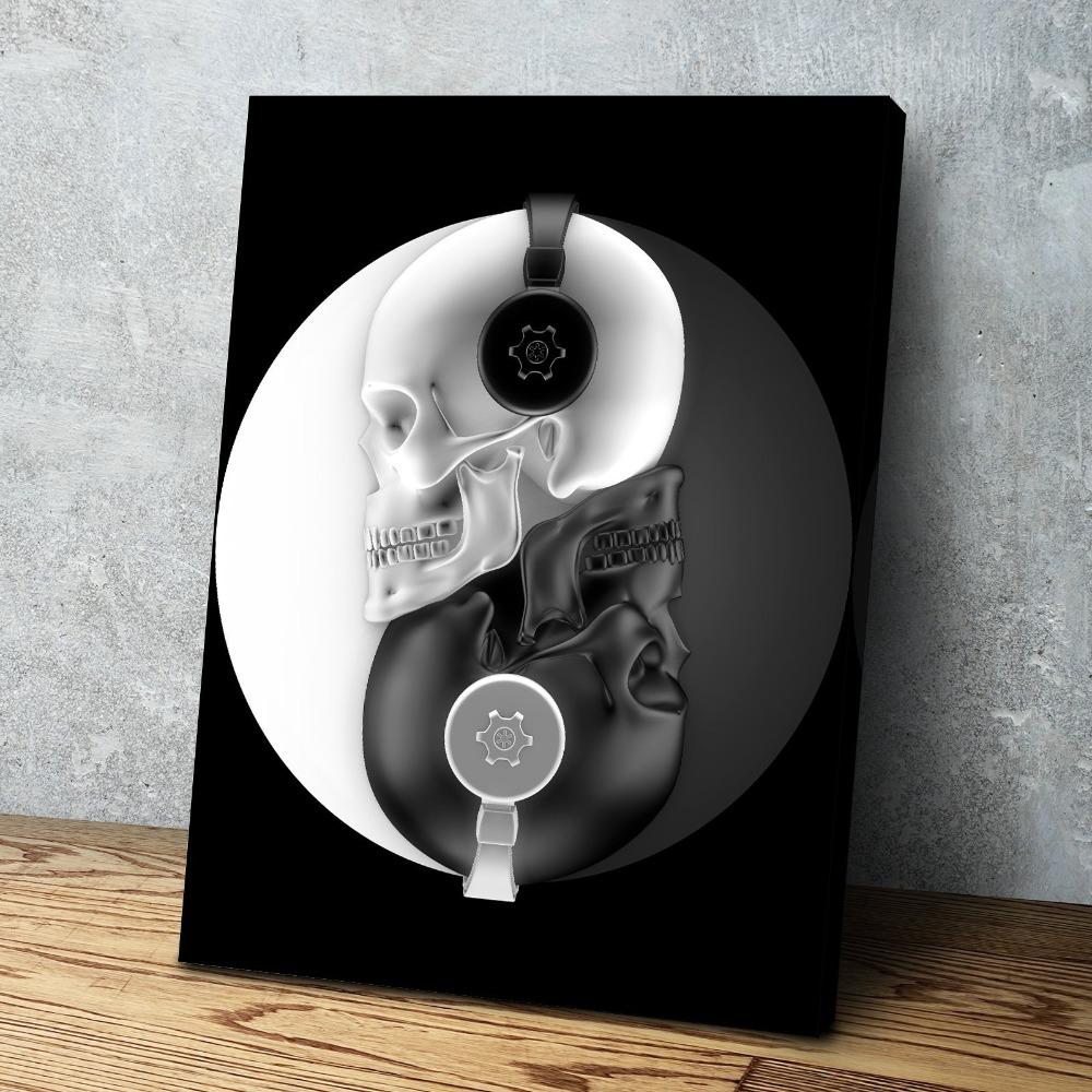 

Рамка из цельного дерева GDOTHCOK, скандинавский постер, Beat Of Balance, череп, музыка, Cuadros Decoracion, картины на холсте, настенное искусство, украшения для дома, декор стен