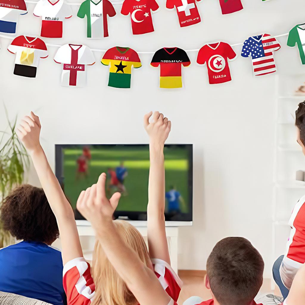 48 Countries Bunting Easy To Hang Football Themed Banner Single-sided Printed for Garden Bar Club Living Room Public Viewing