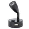 DC10‑30V LED RV Bedside Lamp Aluminum Alloy High Brightness RV Reading Light for Yachet Boat Black