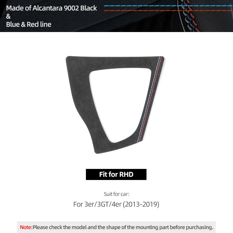 For BMW 3 4 Series F32 F30 F34 F33 F36 Made of Alcantara Gear Shifter Panel Trim Performance Stickers Car Interior Accessories