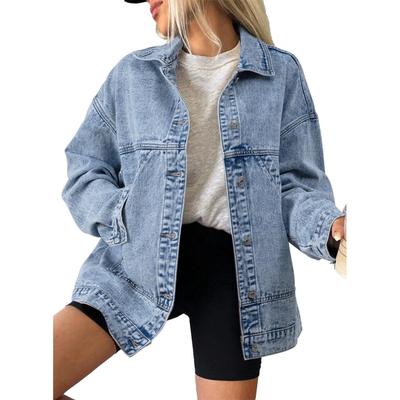Women’s Loose Denim Jacket with Pockets European/American Spring Autumn Style