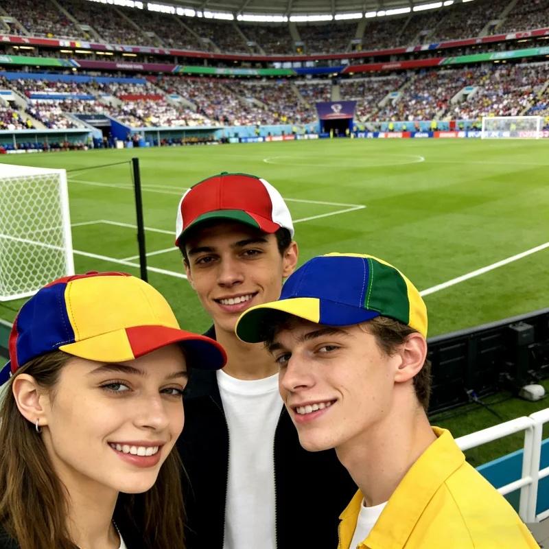 Colorful Baseball Cap Men Women  Adjustable Soccer Fan Hat Football Cheer Cap Cheerleading Hat for World Cup Sports Party Gifts