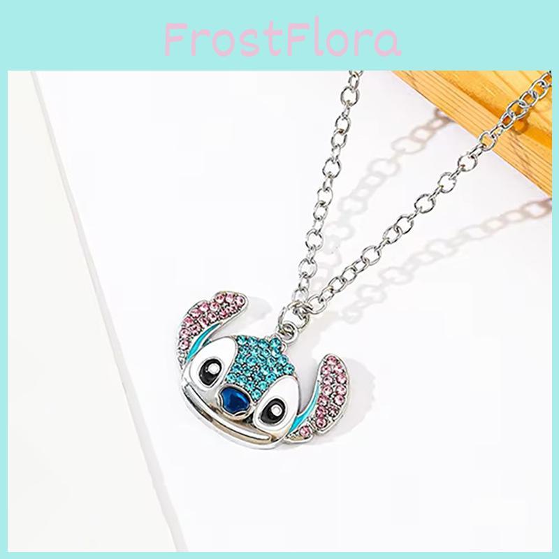 Charming Alloy Cartoon Stitch Necklace With Sparkling Rhinestones For Trendy Style