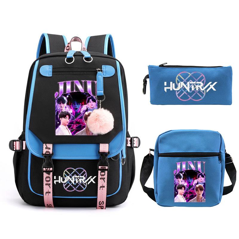 KPop Demon Hunters Fashion Student School Bag Shoulder Backpack Casual Pencil Bag