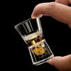 24K Gold Foil Shot Glass Lead-Free Crystal Luxury Golden Vodka Spirit Small Wine Glass For Bar Use