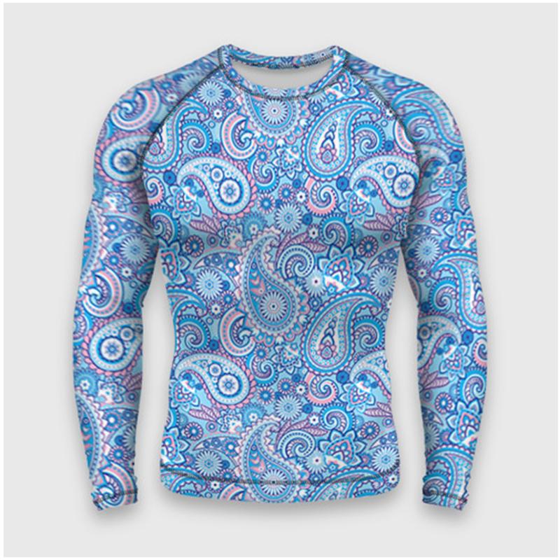 Spring and Autumn Round Neck 3D Artistic Pattern Printed Top Fashionable Casual Long Sleeved Men's T-shirts