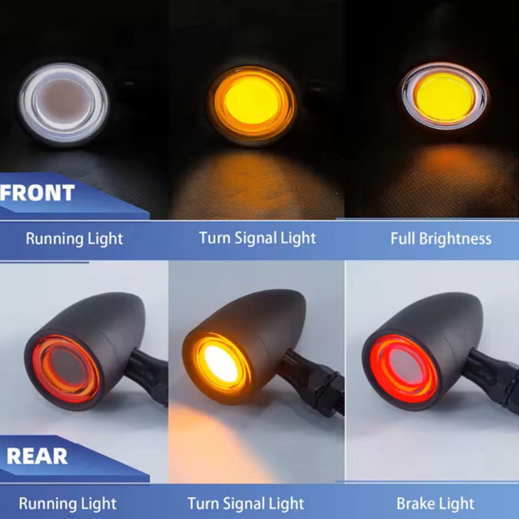 Tool Free Installation Motorcycle LED Turn Signals High Visibility Water Resistant Bright LED Turn Lights for Bikes