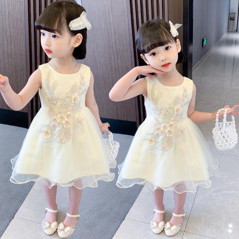Girls' summer 2026 new mesh dress, stylish princess dress, birthday dress, baby performance dress