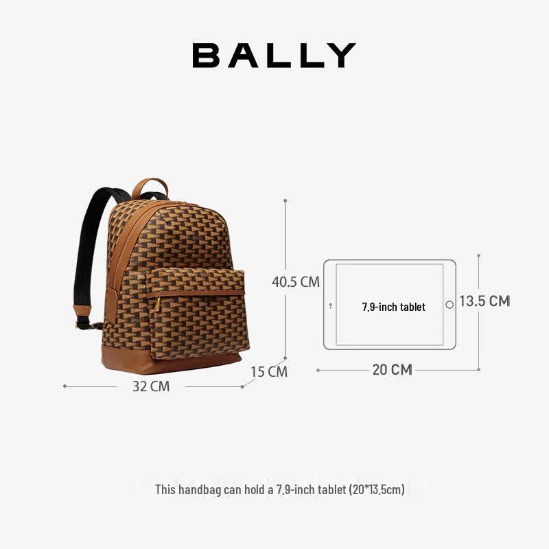 Bally Pennant Men's Monogram Leather Backpack