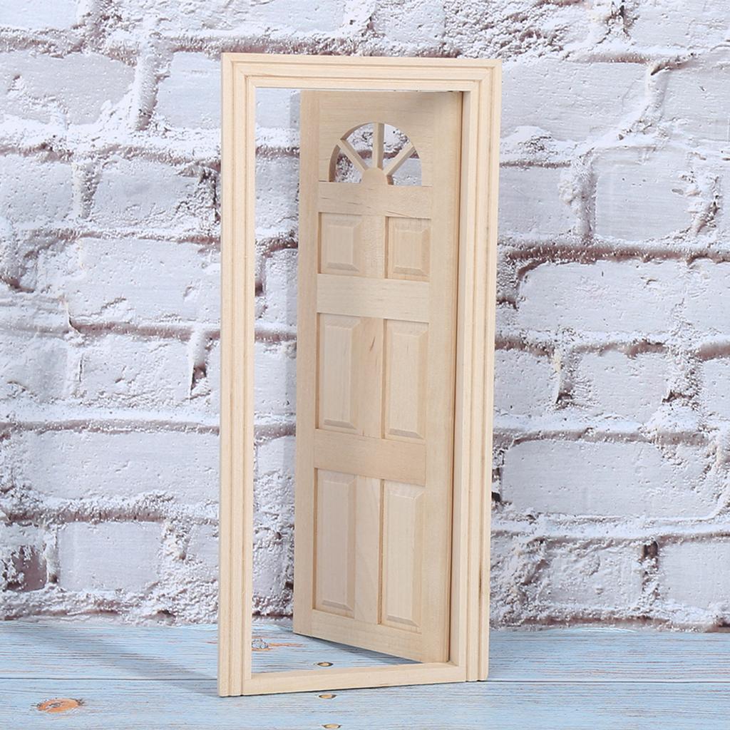 1:12 Dollhouse Wooden Miniature Simulated Door Mini Window Door Model Toy AccessoryDoor
