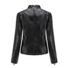Women's Leather Coat Fashion Trend Simple Autumn Winter Stand Collar Zipper PU Leather Motorcycle Jacket for Women