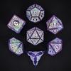 Cusdie Sharp Edges Dice DND Patterned D&D Dice Board Games 7 Handcrafted Polyhedral Dice Set for Role Playing Game Pathfinder