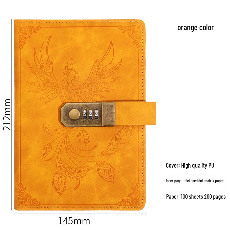 A5 Retro Password Lock Notebook Gift Box Set: Thick Creative Planner & Diary