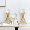 Geometric Metal Figurines, Crystal Ball Model Decorative Crafts, Living Room Desktop Ornaments, Home Decoration Accessories