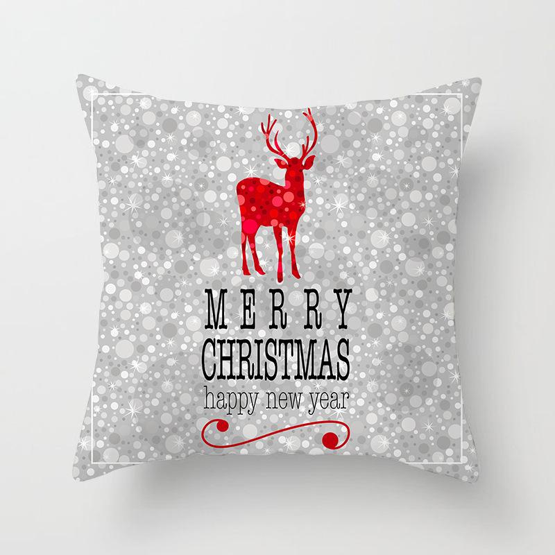 Christmas-Themed Pattern Throw Pillow Cover With Short Plush Print For Living Room Sofa Decoration Cushion Cover Pillow Covers