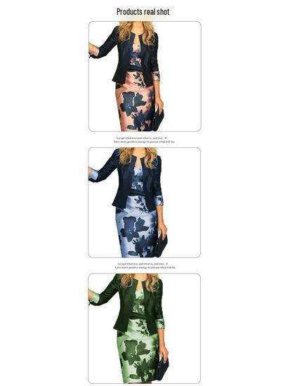 Completo due pezzi taglie forti da donna: Top a Maniche Corte e Gonna Avvolgente sui Fianchi