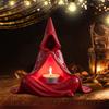 Mystic Wizard Candle Holder Halloween Hooded Cloak Tealight Holder Gothic Candlestick Ornament for Home Tabletop Decor