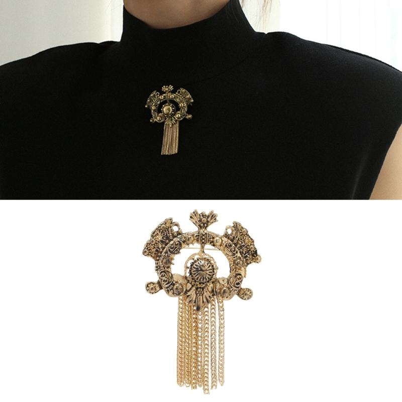 Elegantní brož ze slitiny s výřezem Francouzské třásně Ozdoba Klopový odznak Stylové doplňky Pro ležérní nebo formální oblečení