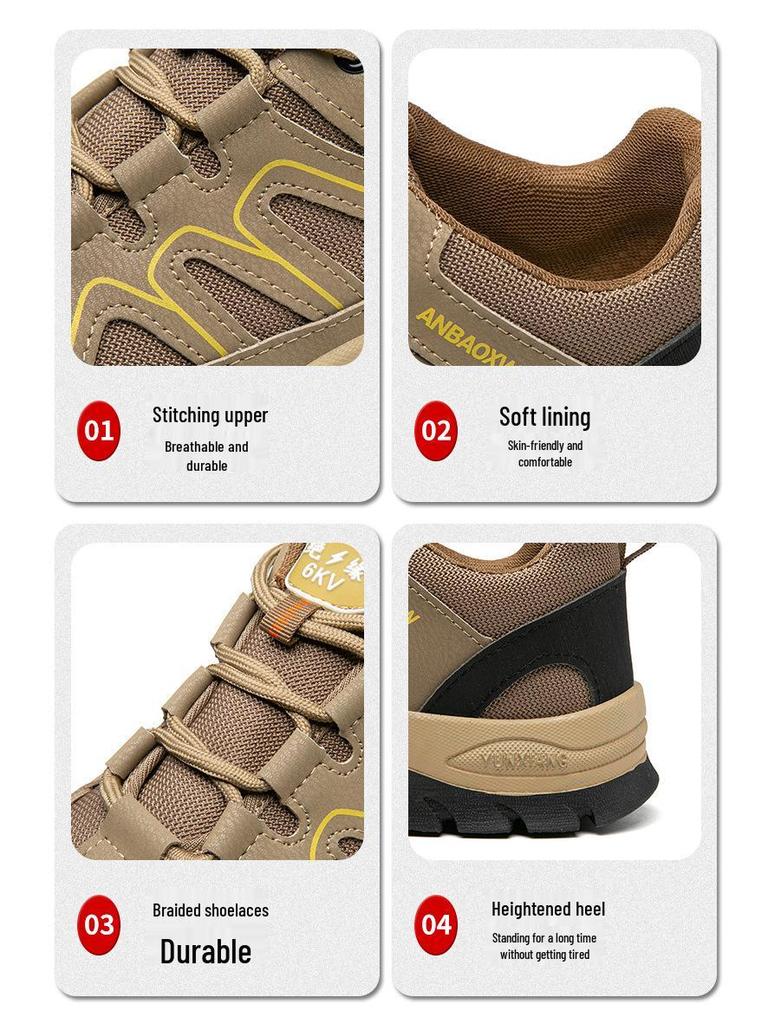 Men's Anti-Smash, Anti-Puncture Safety Hiking Shoes for Long-Lasting Comfort in Outdoor and Construction Settings