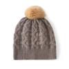 Cashmere hat women's simple foreign style European and American warm ear protection knitted pile hairball hat winter