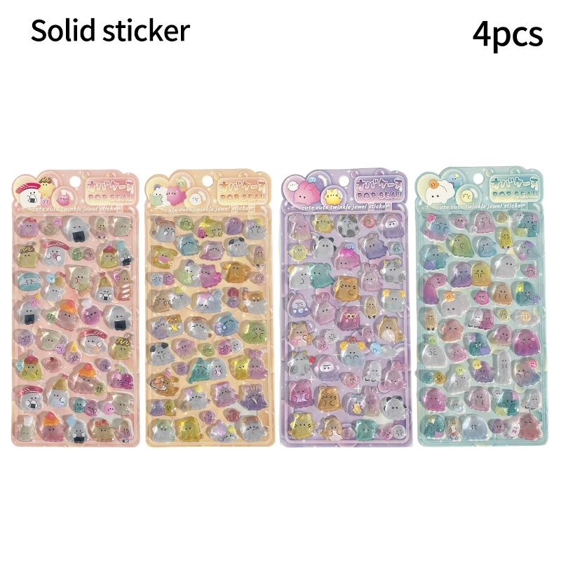 2-4pcs 3d Relief Bubble Stickers Cute Rabbit Cartoon Children Diy Stickers Phone Cases Handmade Diy Materials Sticker