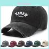 Vintage Cotton Baseball Cap With Embroidered Lettering Adjustable Sun Protection For Men Women
