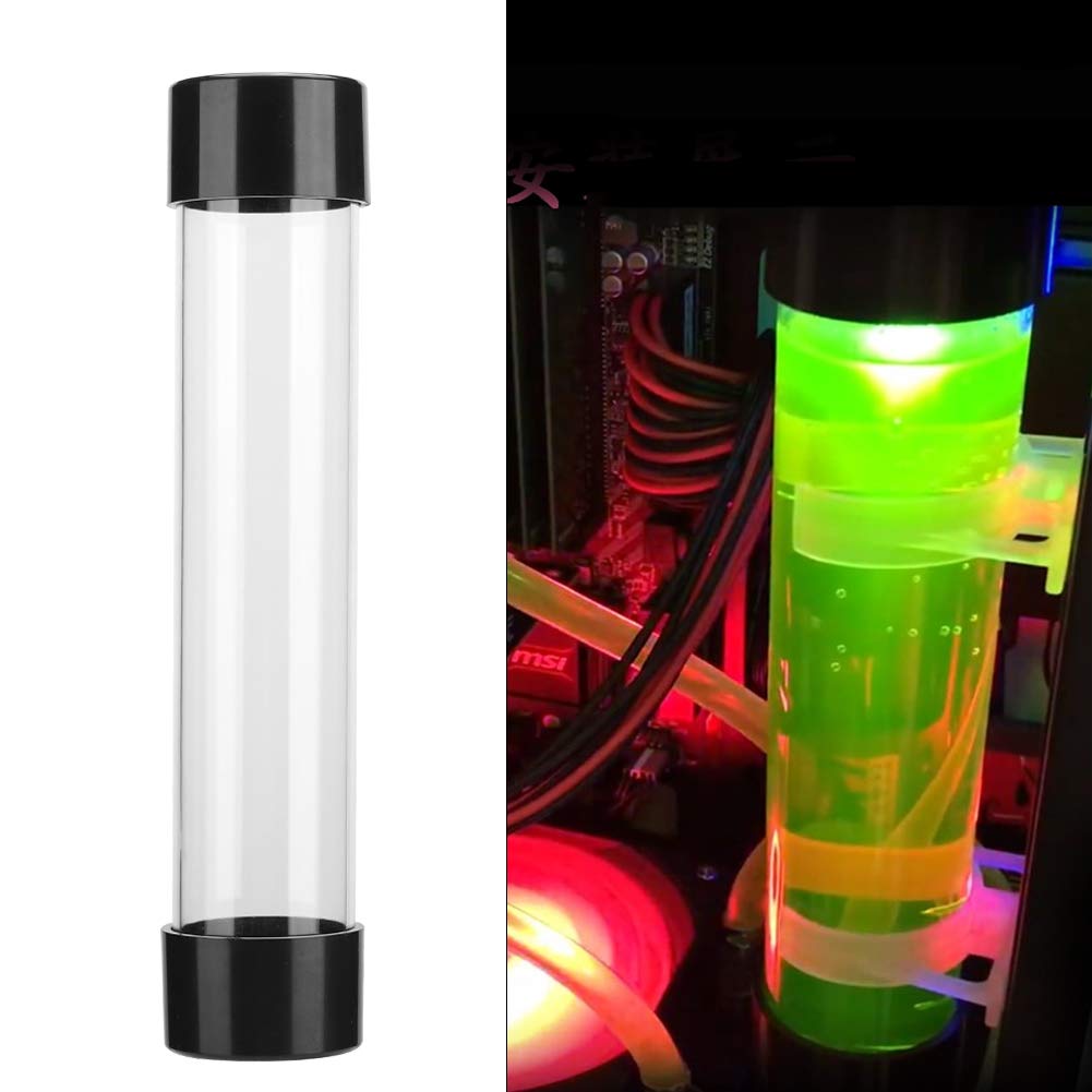 Computer Water Tank, 240mm Transparent Cylindrical Computer Water Cooling Tank, Practical Water Cooling Device with G14 Thread, Computer Accessories
