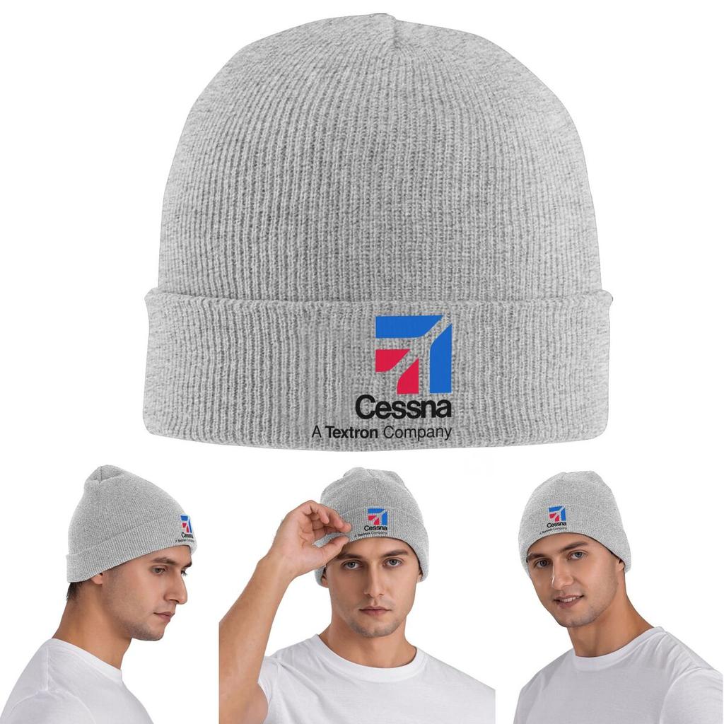 Cessna Logo Warm Knitted Cap Winter Knit Bonnet Hat Skullies Beanies Hip Hop Caps for Unisex