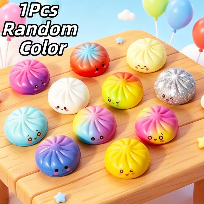 1 pièce Simulation Boulette Colorée Balle Anti-Stress Rebond Lent Doux Pincer Baozi Jouet Anti-Stress